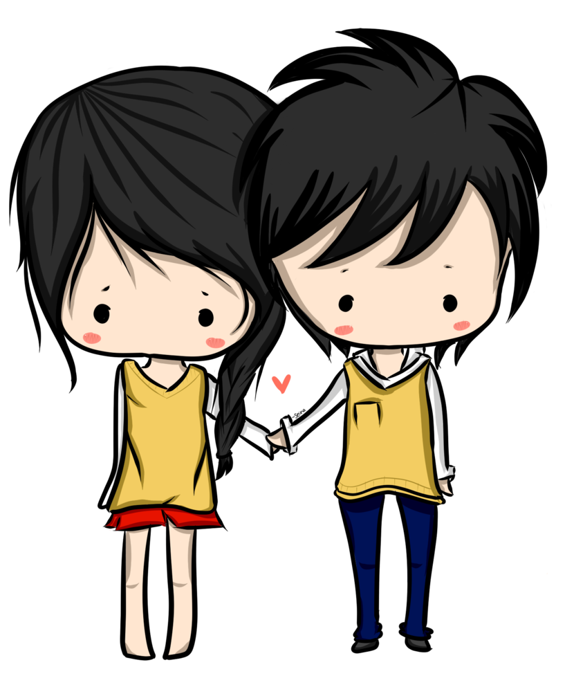 Download PNG image - Anime Love Couple PNG HD 