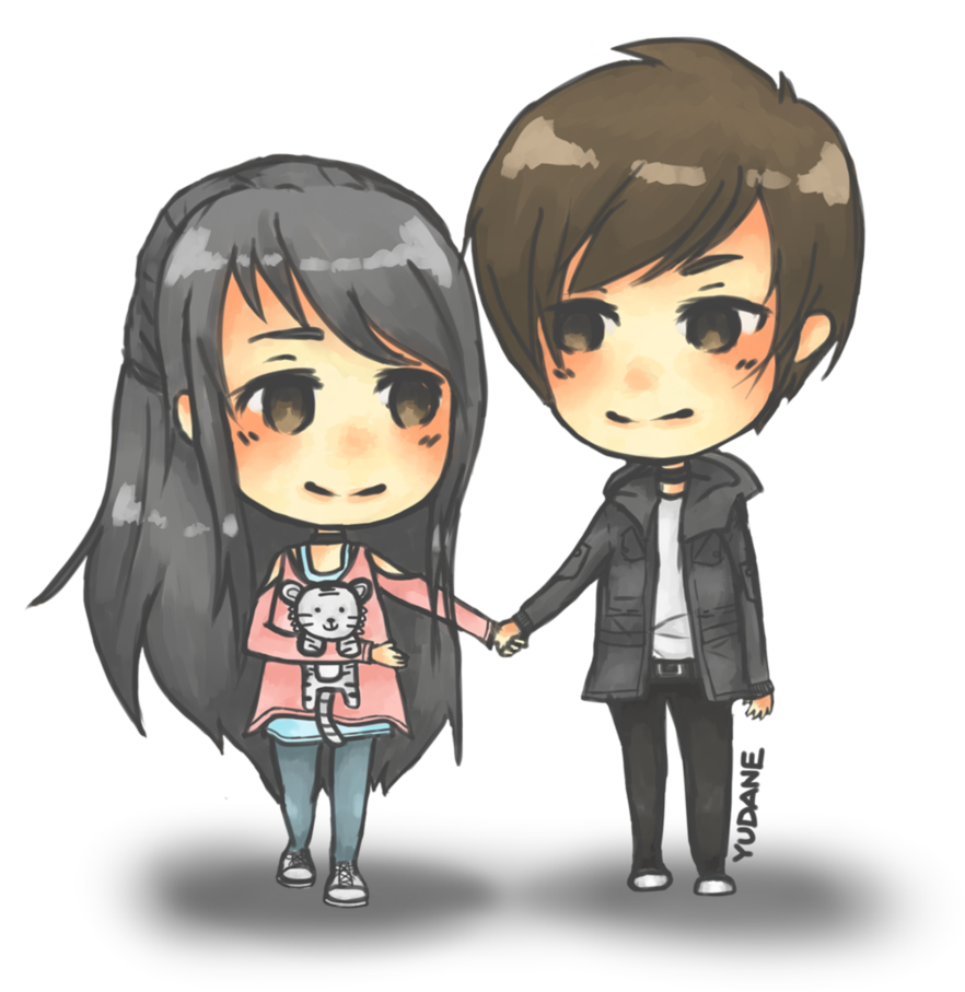 Download PNG image - Anime Love Couple PNG Image 