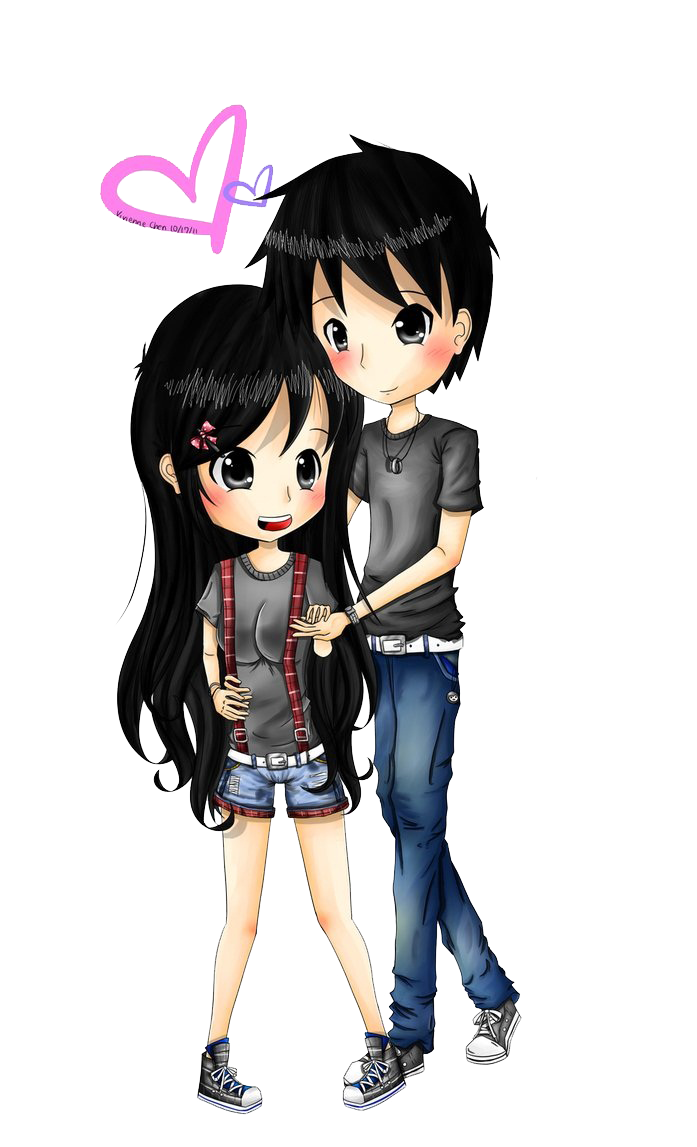 Download PNG image - Anime Love Couple PNG Transparent Image 