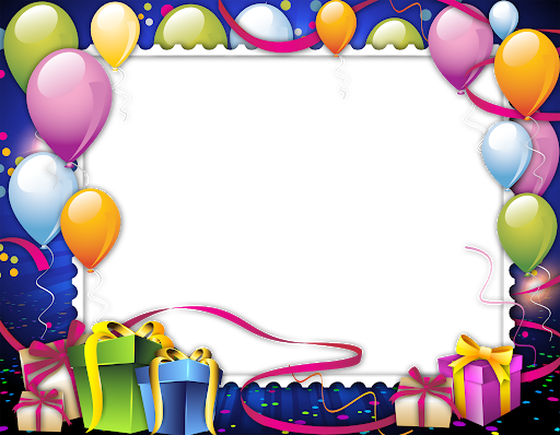 Happy Birthday Transparent Png Frame With Balloons Marco Para Fotos ...