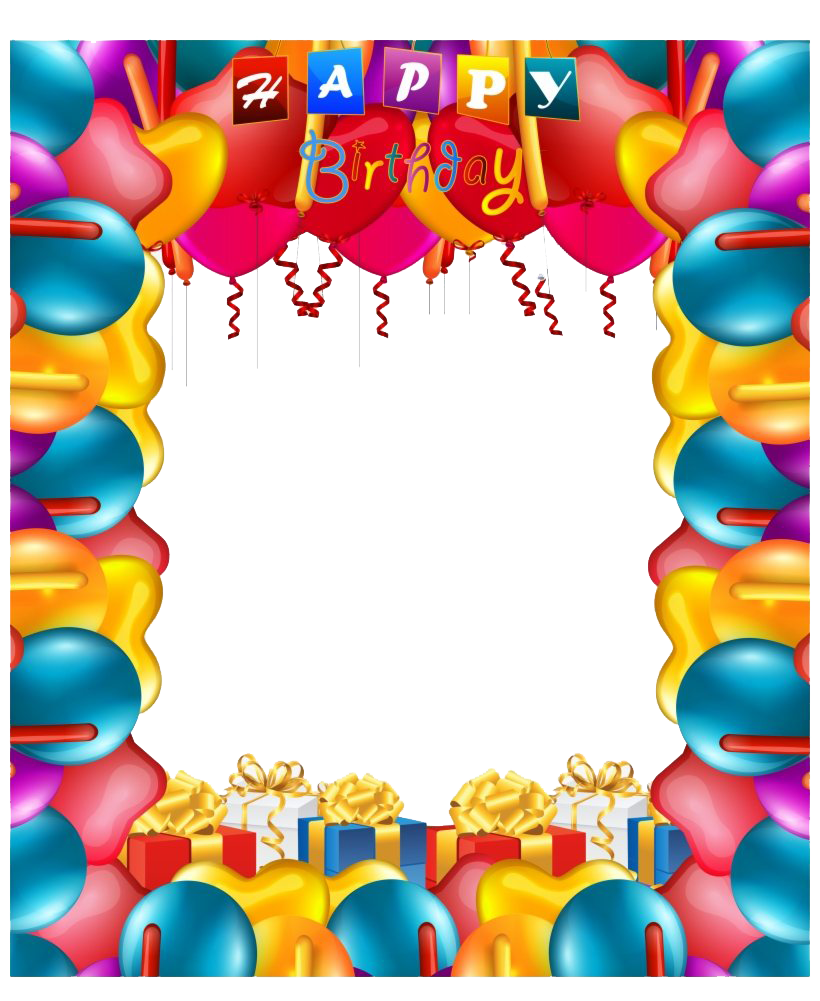 Download PNG image - Balloons Birthday Frame PNG Image 