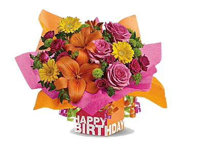 Download PNG image - Birthday Flowers Bouquet PNG Clipart 