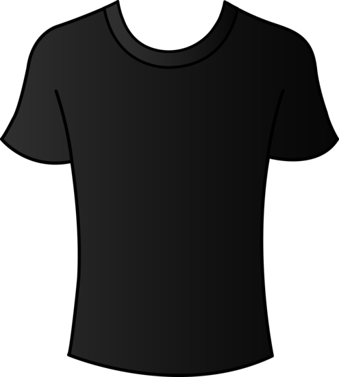 Download PNG image - Black T-Shirt Clip Art Round Neck PNG 