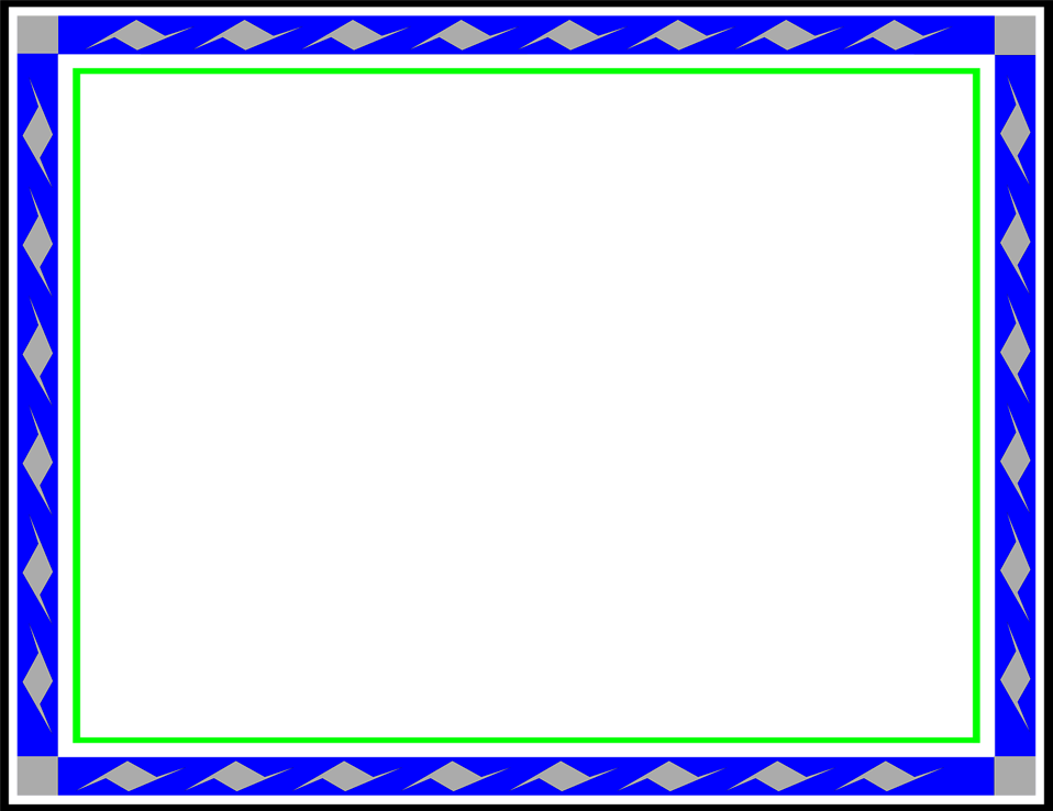 Download PNG image - Blue Border Frame Transparent Background 