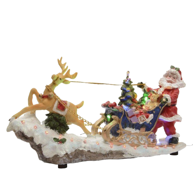 Download PNG image - Christmas Reindeer Sleigh PNG File 
