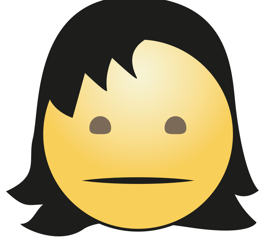 Download PNG image - Cute Hair Girl Emoji Transparent Background 
