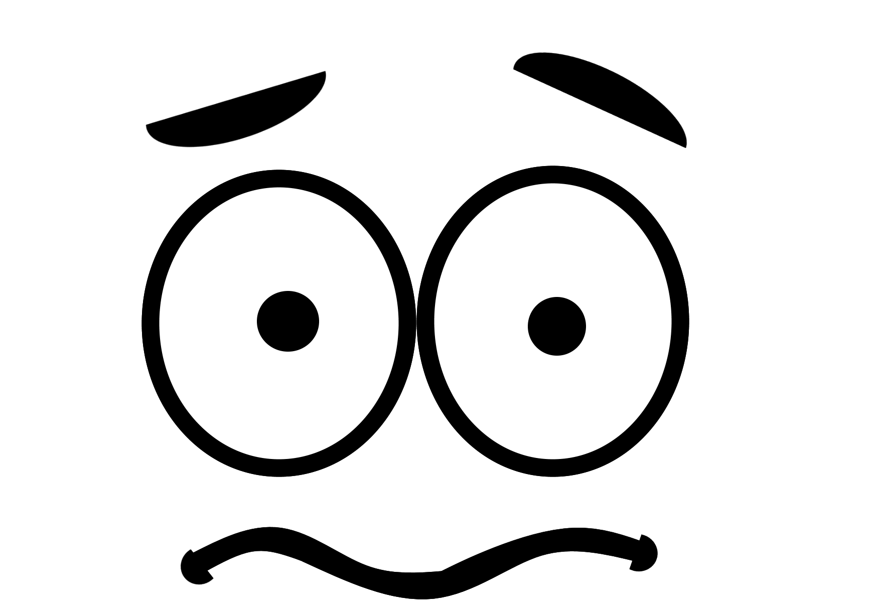 Download PNG image - Cute Outline Face Art Emoji PNG Clipart 