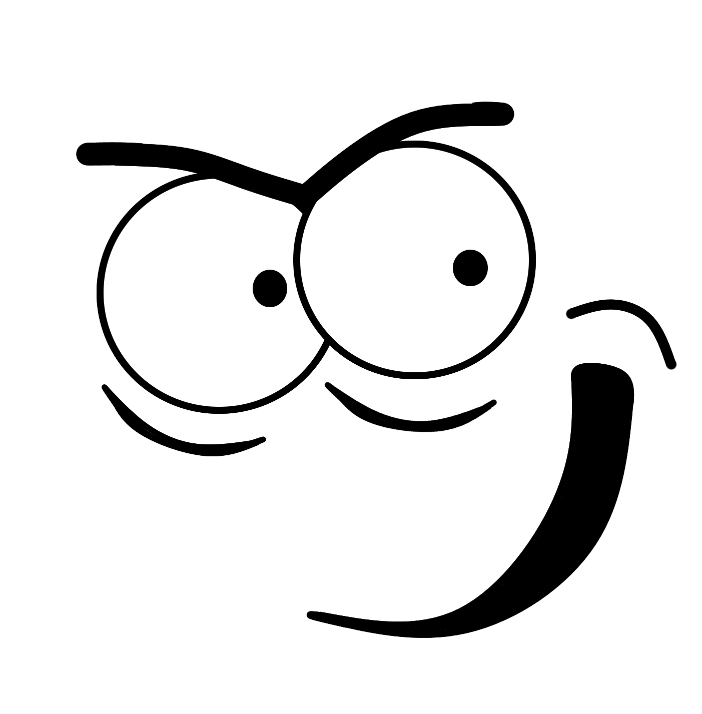 Download PNG image - Cute Outline Face Art Emoji PNG Free Download 