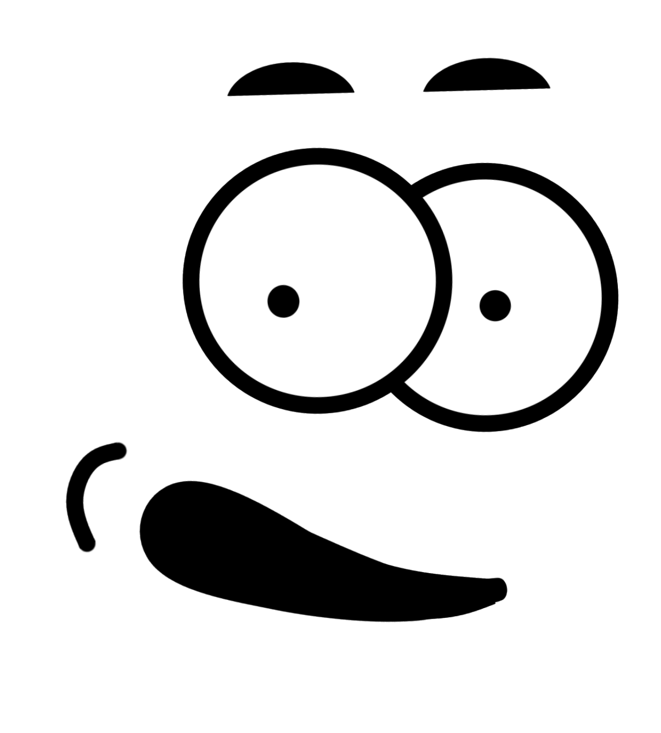 Download PNG image - Cute Outline Face Art Emoji Transparent PNG 
