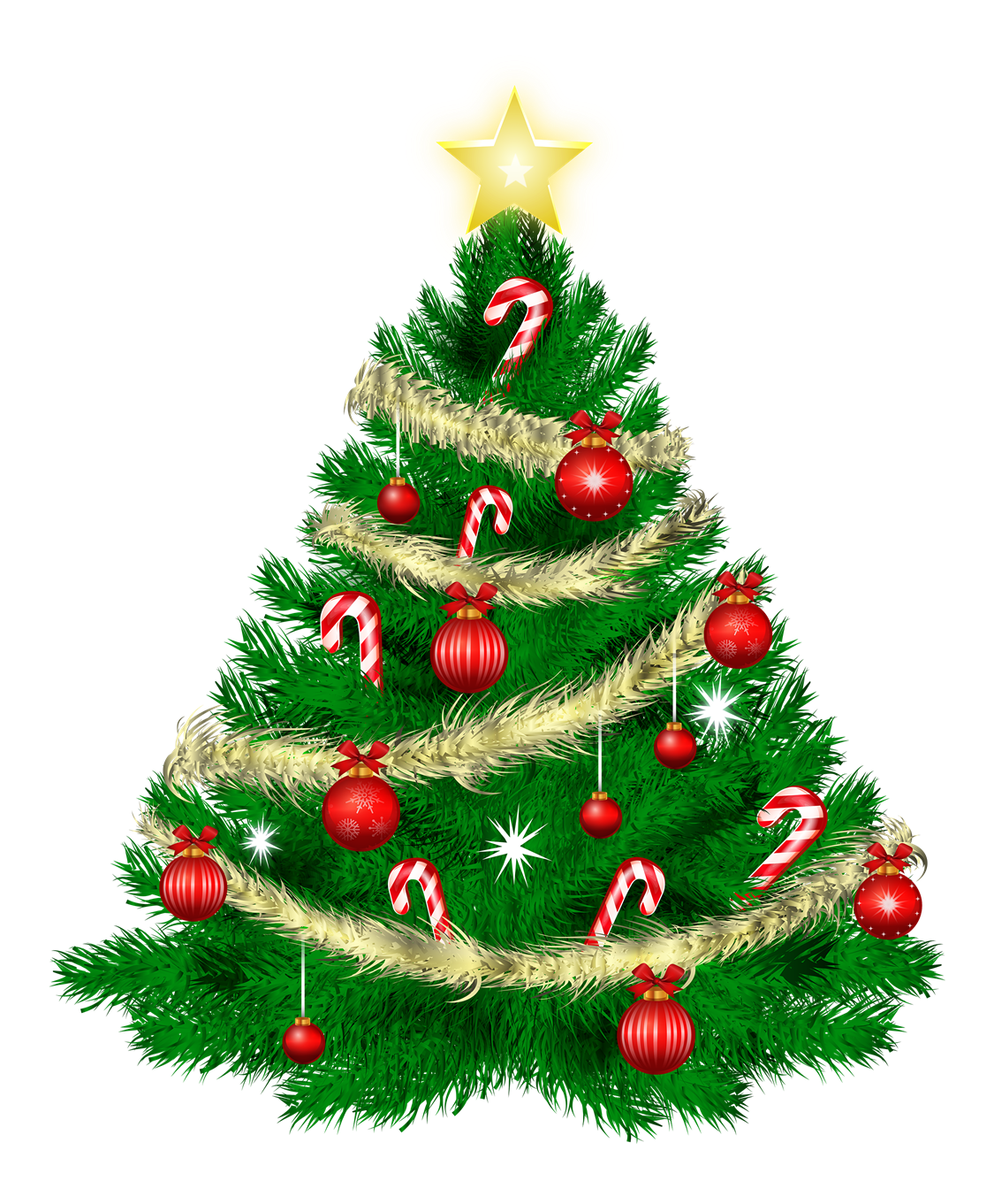 Download PNG image - Decorative Christmas Pine Tree PNG Clipart 