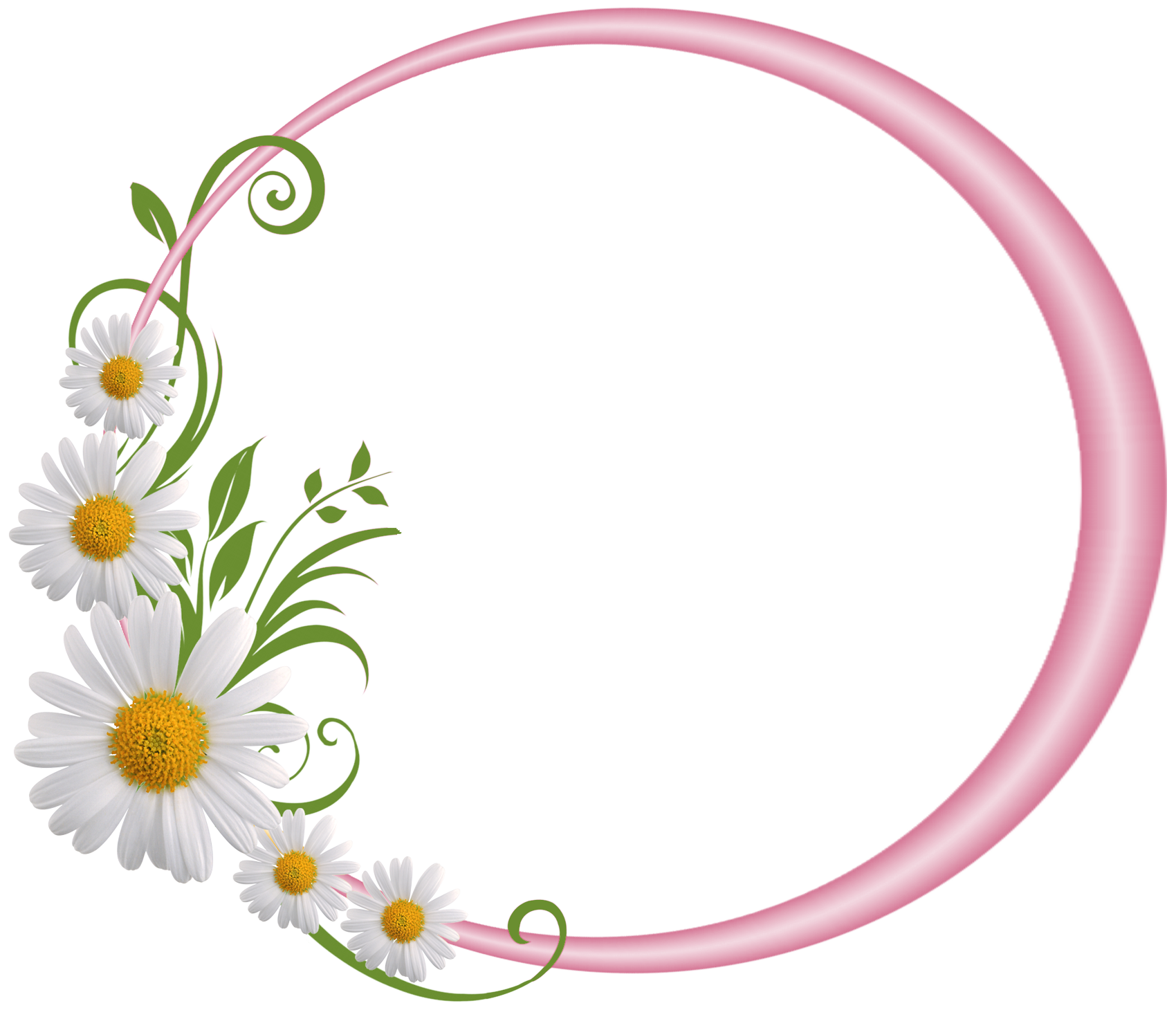 Download PNG image - Floral Round Frame PNG File 