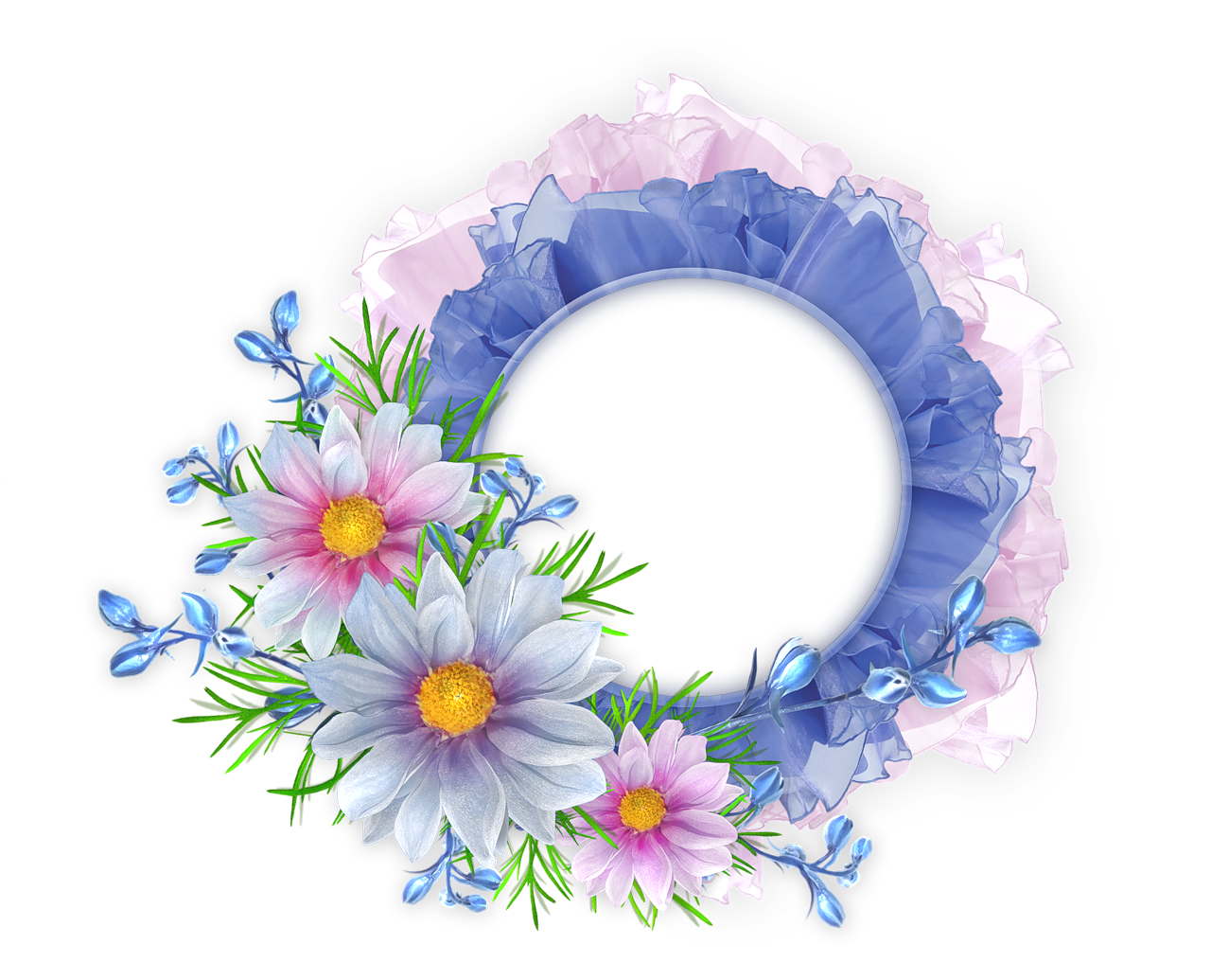 Download PNG image - Floral Round Frame PNG Image 