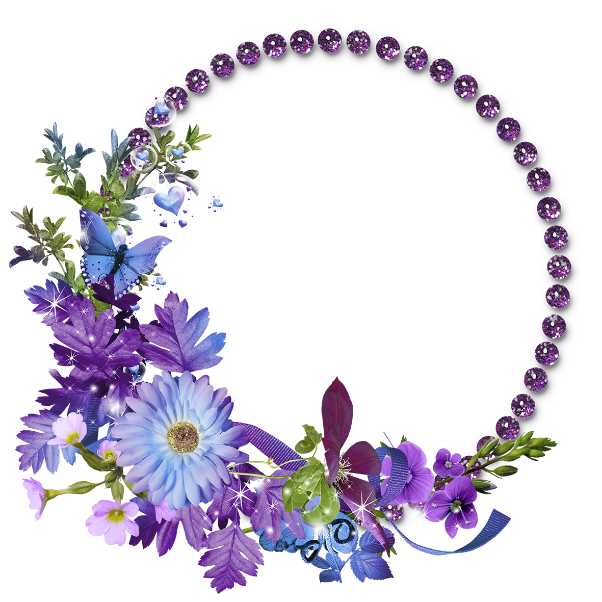 Download PNG image - Floral Round Frame PNG Transparent Image 