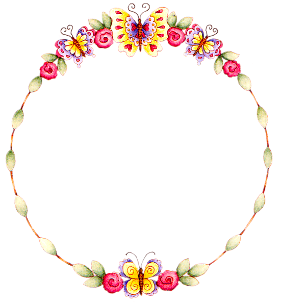 Download PNG image - Floral Round Frame Transparent Background 