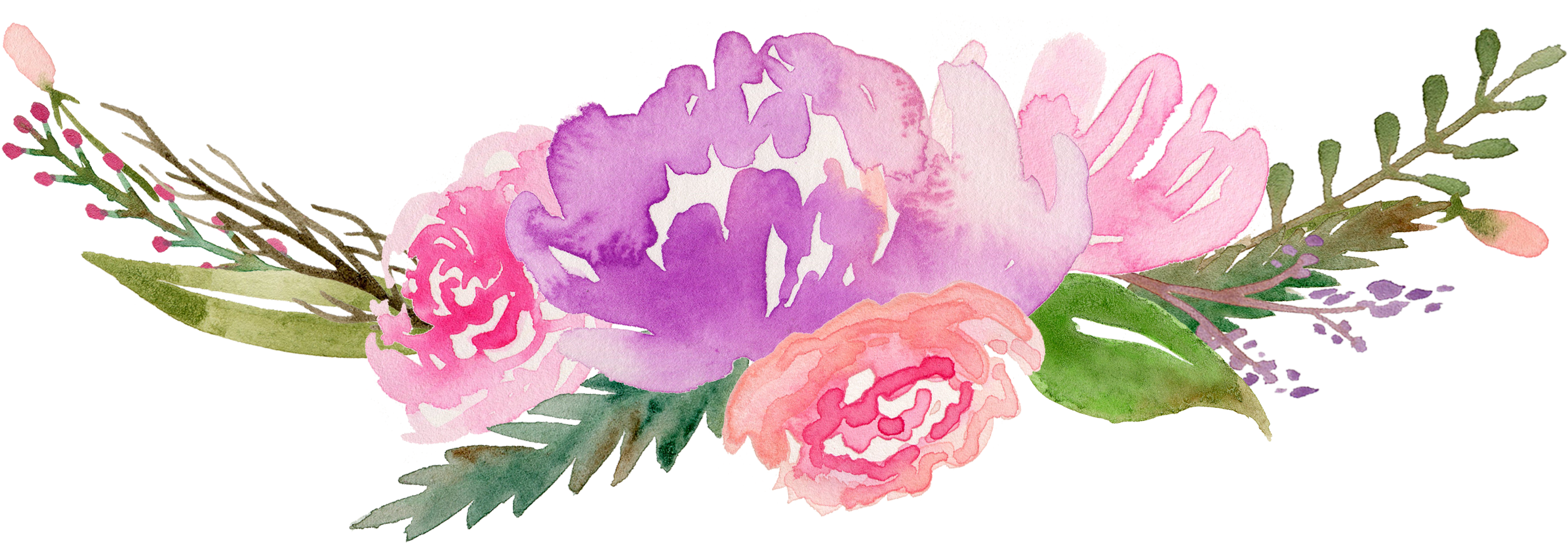 Download PNG image - Flower Watercolor Art PNG Pic 