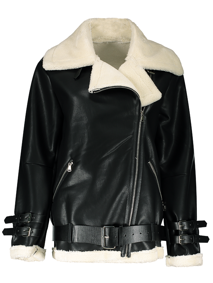Download PNG image - Fur Lined Leather Jacket PNG Image 