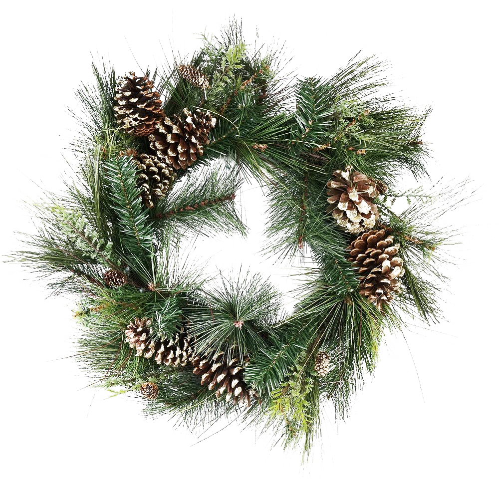 Download PNG image - Gold Christmas Wreath PNG Transparent Image 