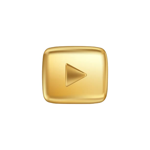Download PNG image - Gold Play Button PNG HD 