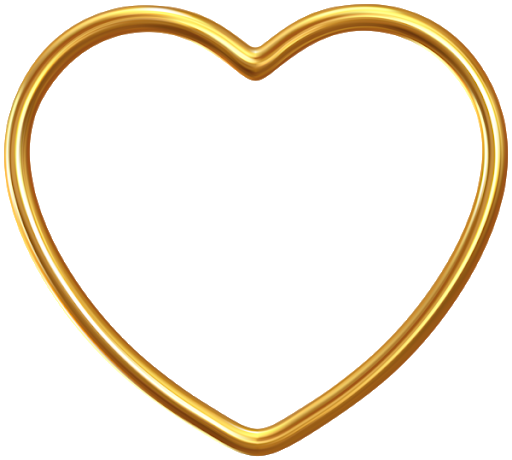 Download PNG image - Golden Heart Frame PNG Image 