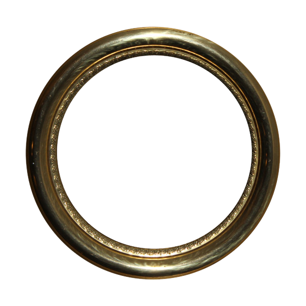 Download PNG image - Golden Round Frame PNG Photos 
