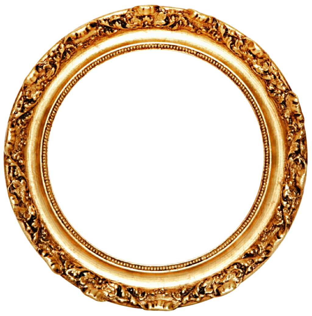 Download PNG image - Golden Round Frame PNG Transparent 