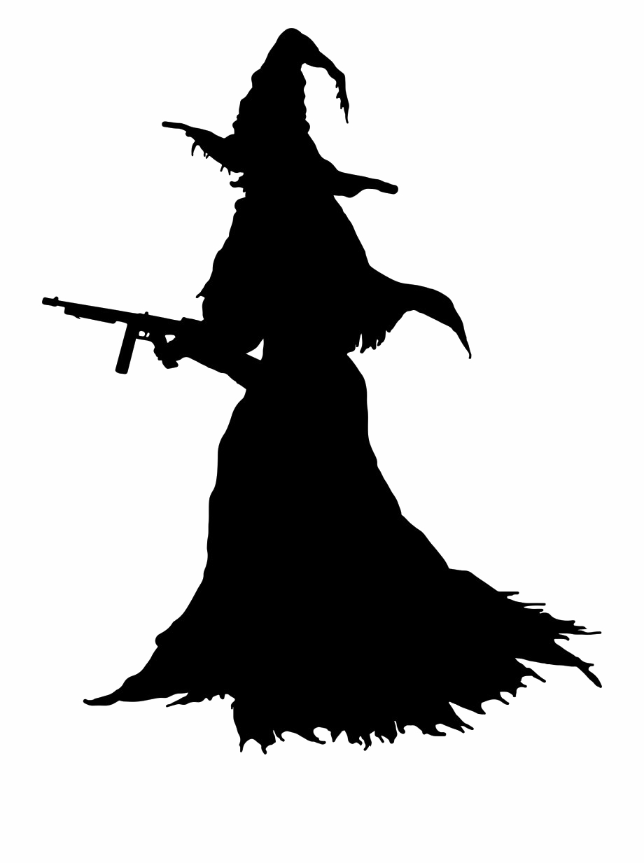 Download PNG image - Halloween Silhouette Witch PNG Image 