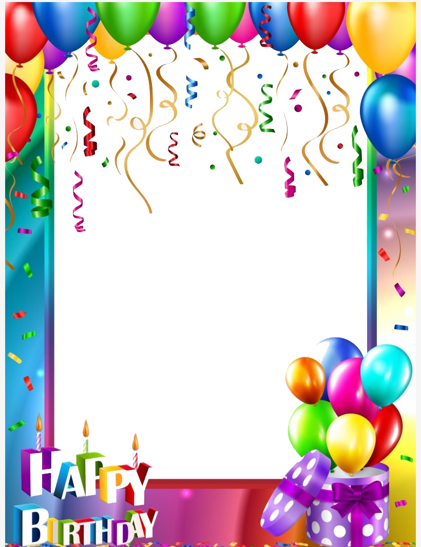 Download PNG image - Happy Birthday Frame PNG Photos 