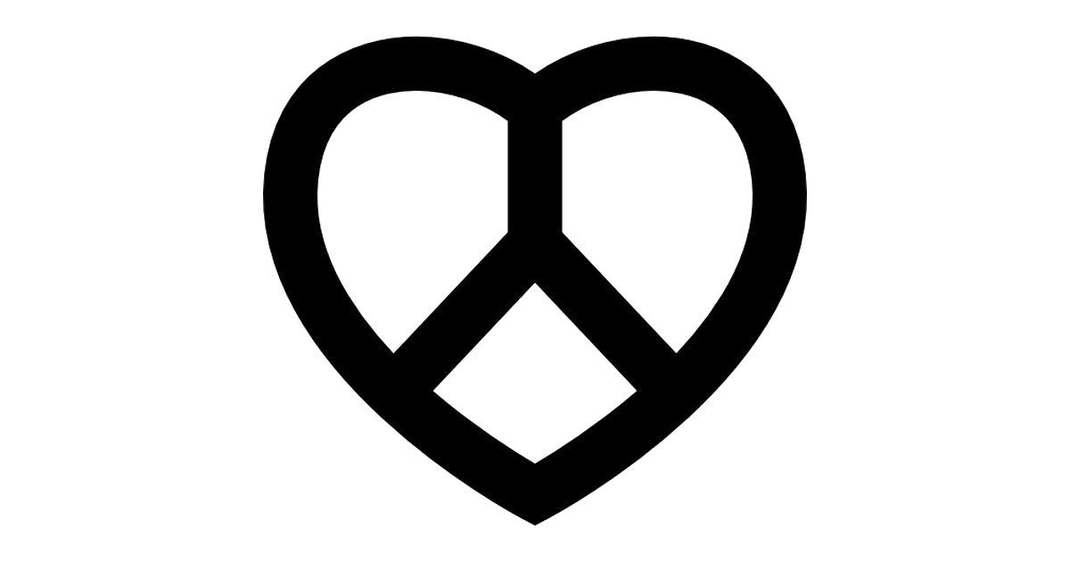 Download PNG image - Heart Peace Symbol 