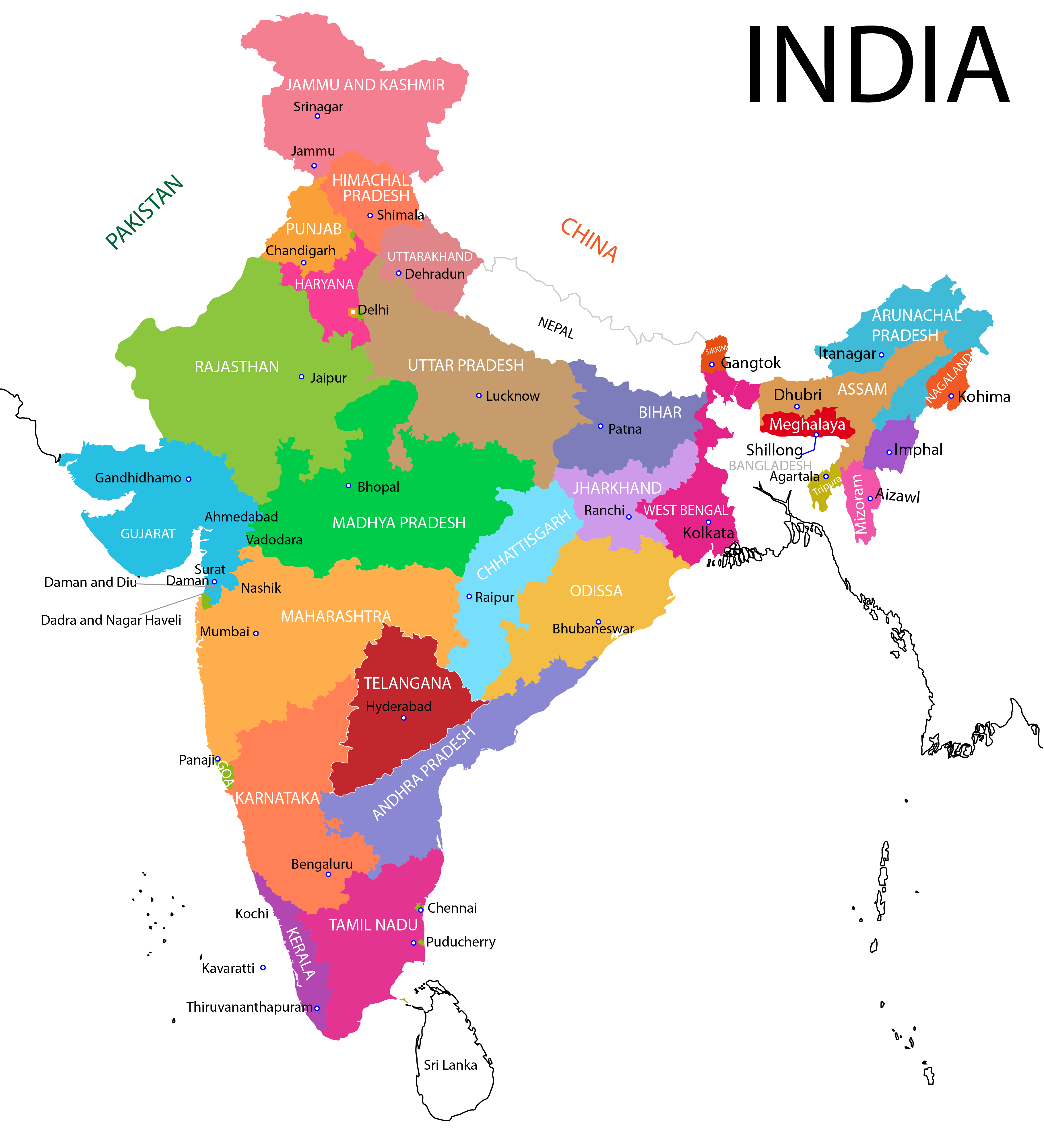 Индия какие штаты