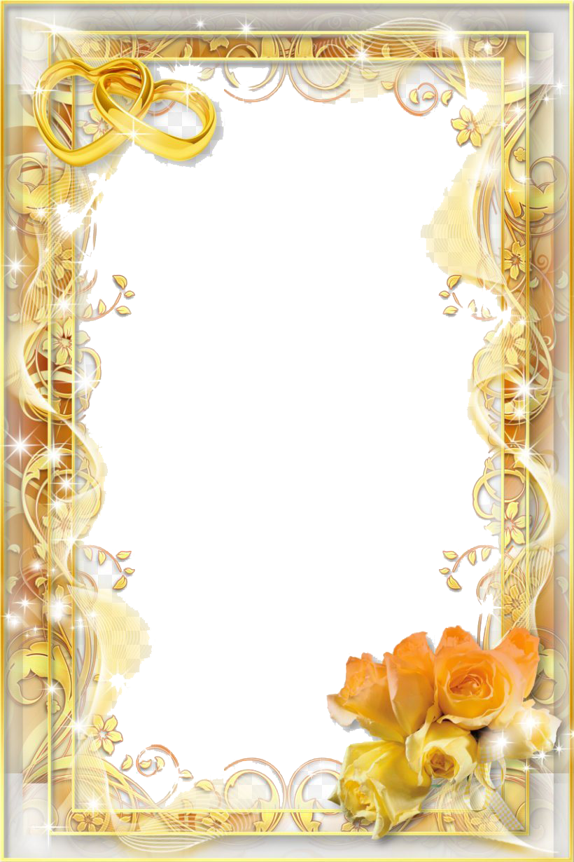 Download PNG image - Invitation Gold Frame Transparent Background 
