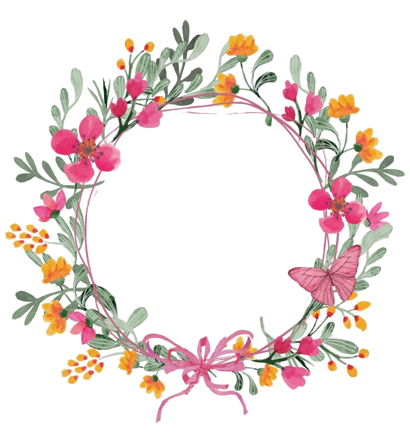 Modern Floral Garland PNG Clipart