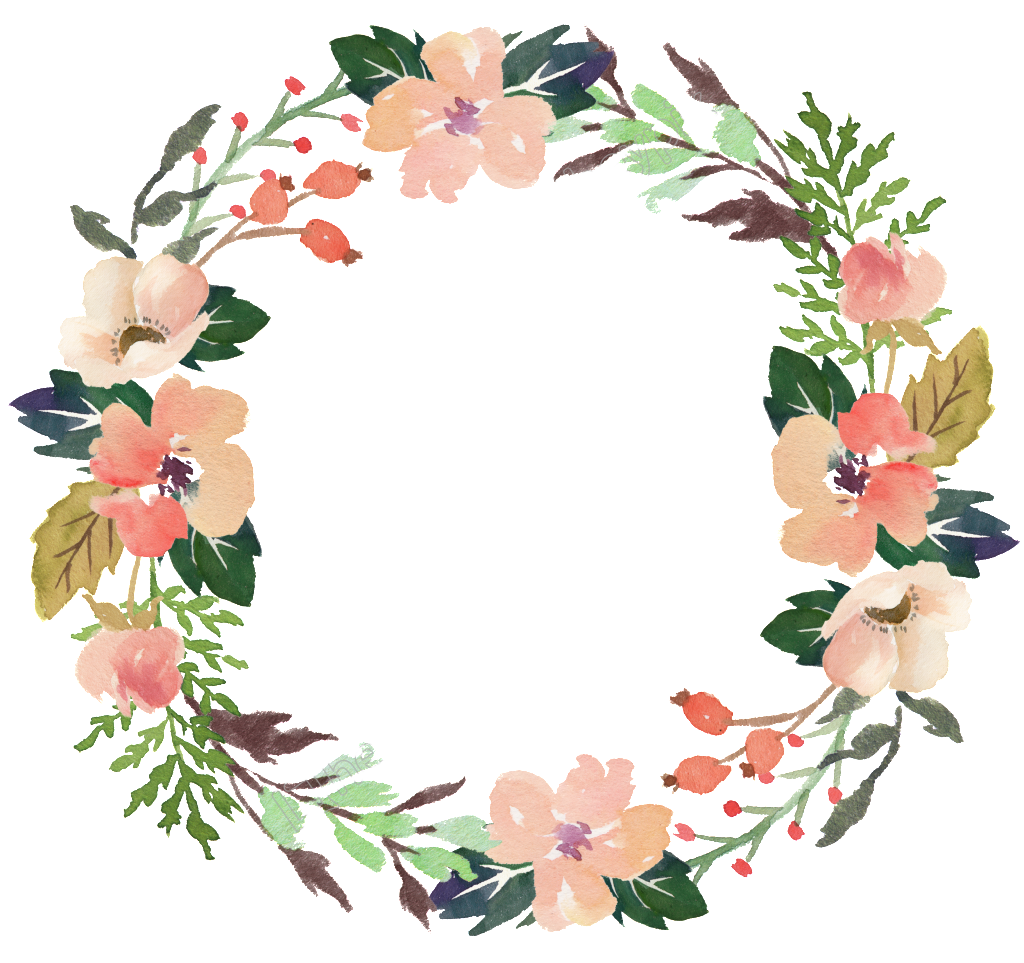 Modern Floral Garland PNG Pic