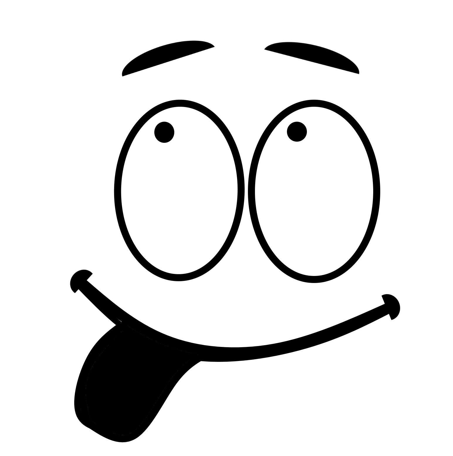 Download PNG image - Outline Face Art Emoji PNG Image 