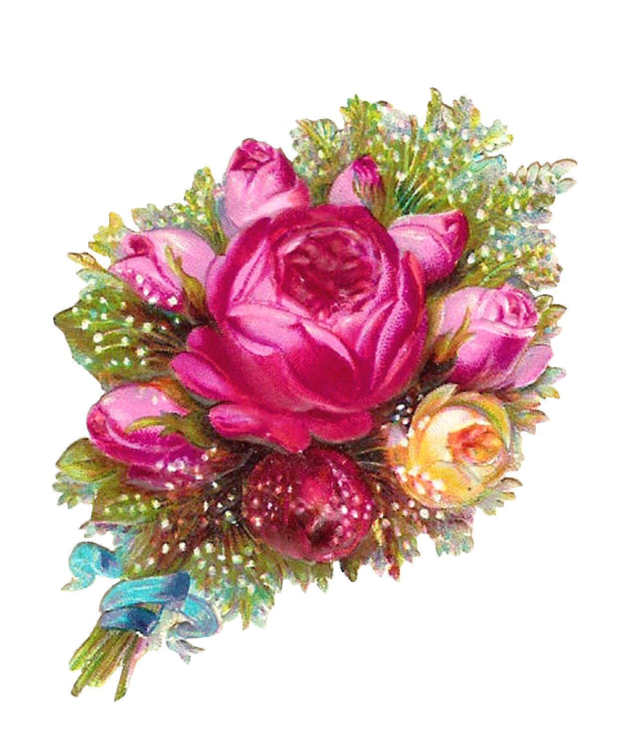 Download PNG image - Pink Roses Flowers Bouquet Transparent PNG 