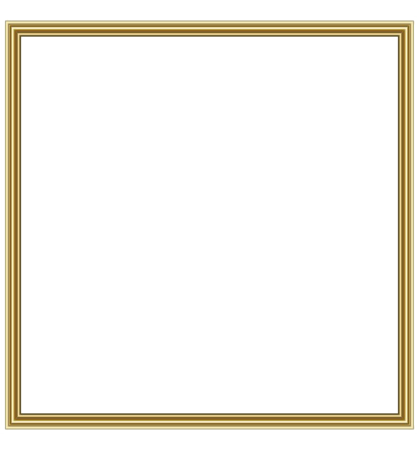 Download PNG image - Rectangle Golden Frame Border PNG File 