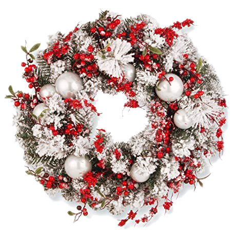 Download PNG image - Red Christmas Wreath PNG Clipart 