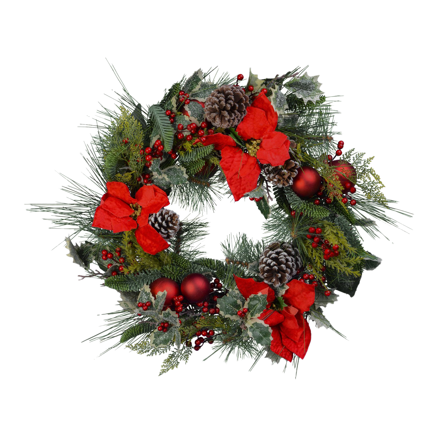 Download PNG image - Red Christmas Wreath PNG Photos 