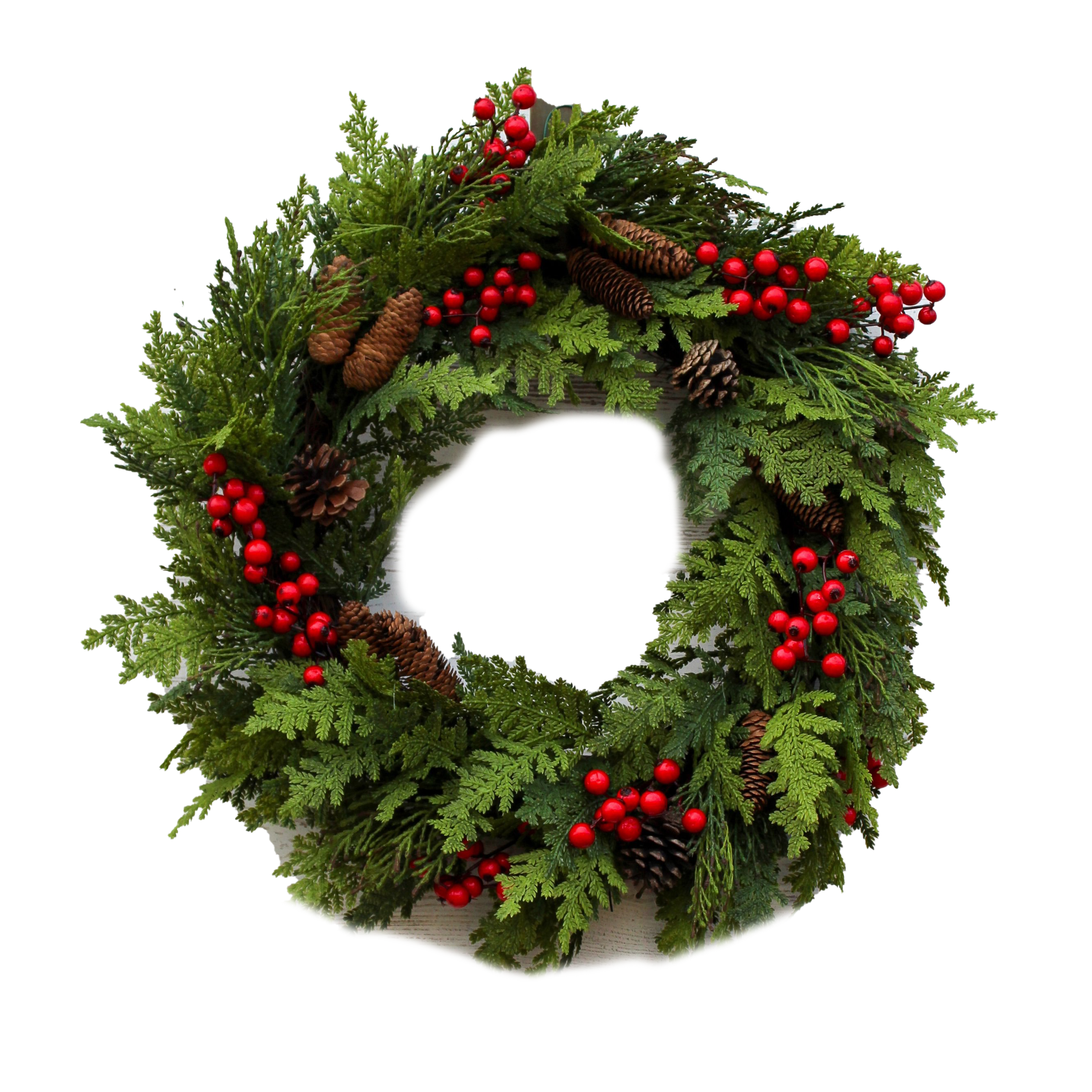 Download PNG image - Red Christmas Wreath Transparent PNG 