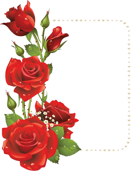 Download PNG image - Red Flower Frame PNG File 