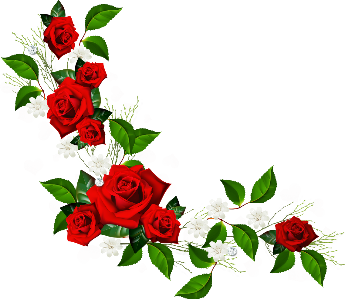 Download PNG image - Red Flower Frame PNG Pic 