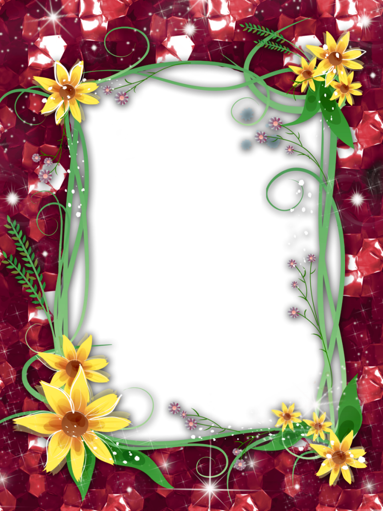 Download PNG image - Red Flower Frame PNG Transparent Image 