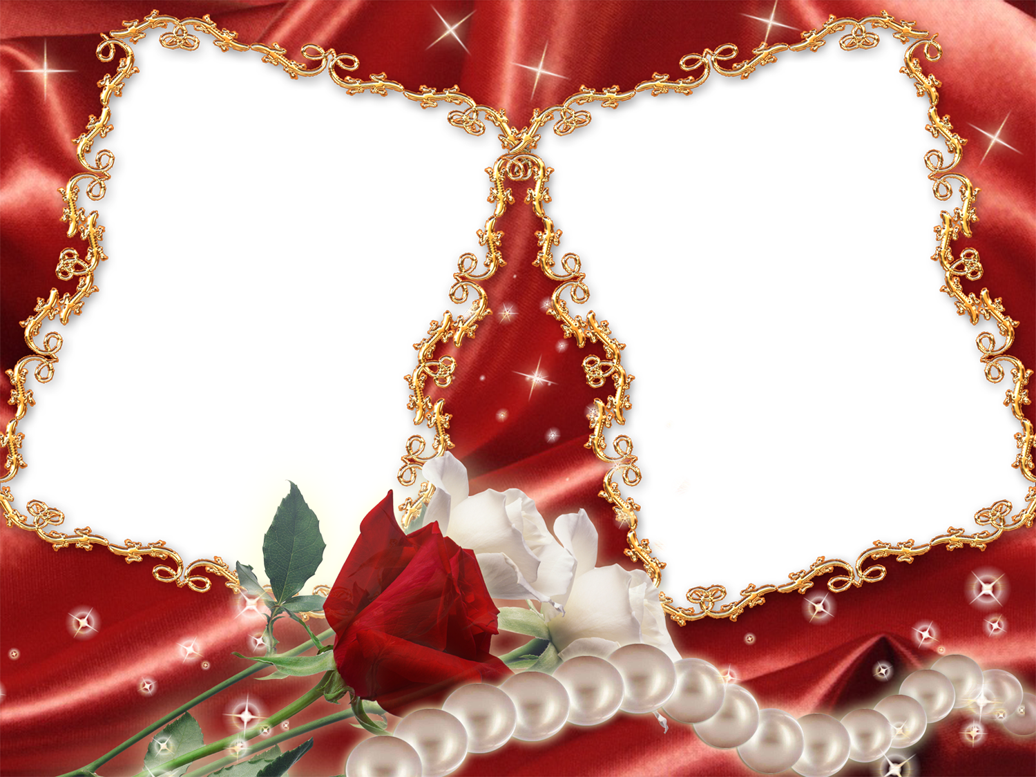 Download PNG image - Red Flower Frame Transparent PNG 