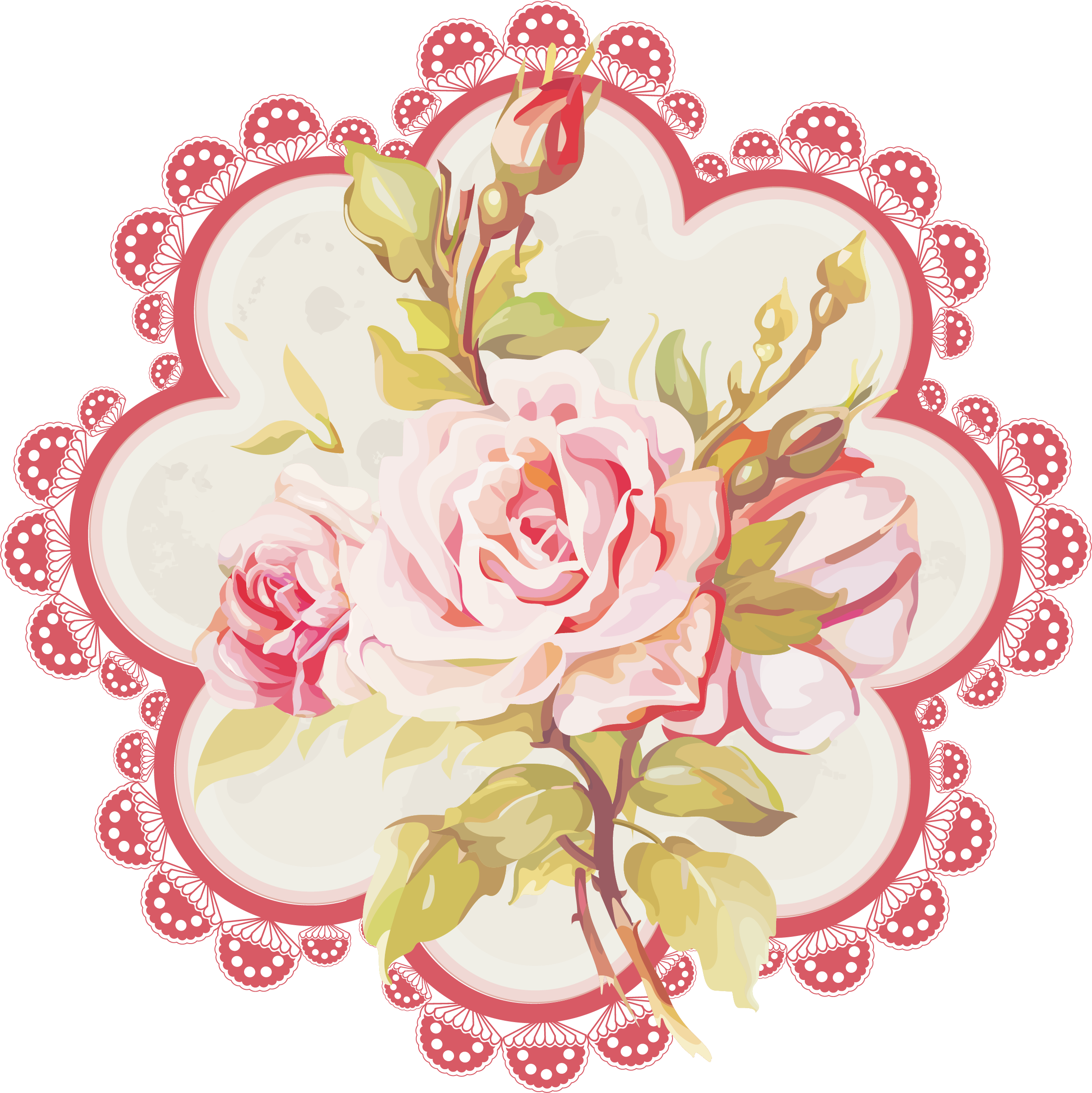 Download PNG image - Romantic Pink Flower Border PNG Photo 