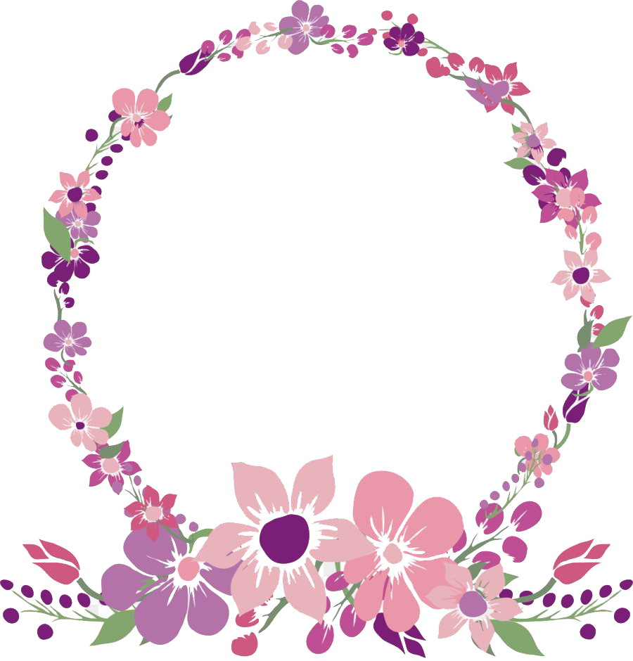 Download PNG image - Round Poppy Flower Frame PNG Clipart 