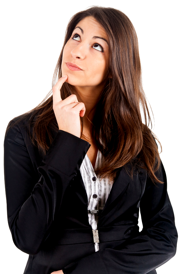 Download PNG image - Thinking Woman PNG Pic 