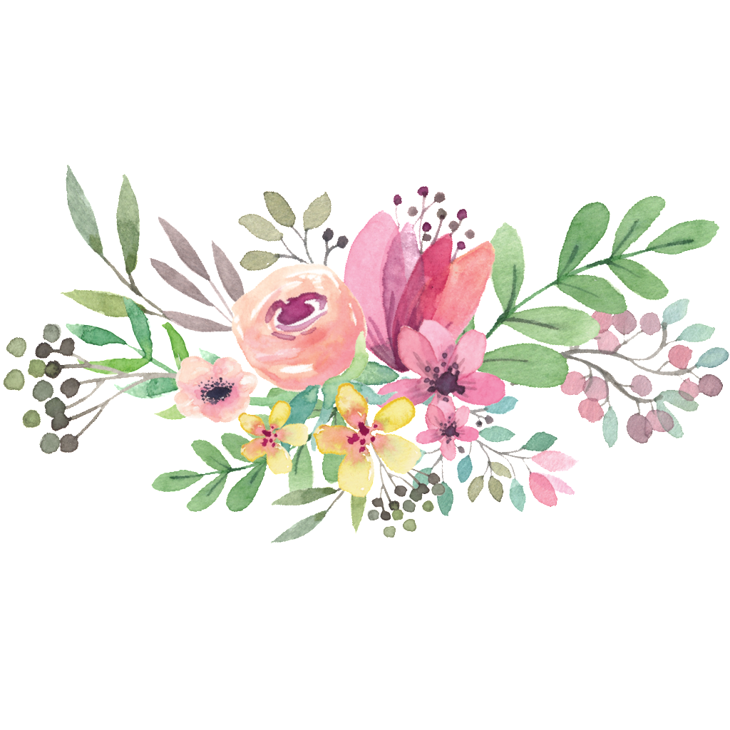Download PNG image - Watercolor Flowers PNG Transparent File 