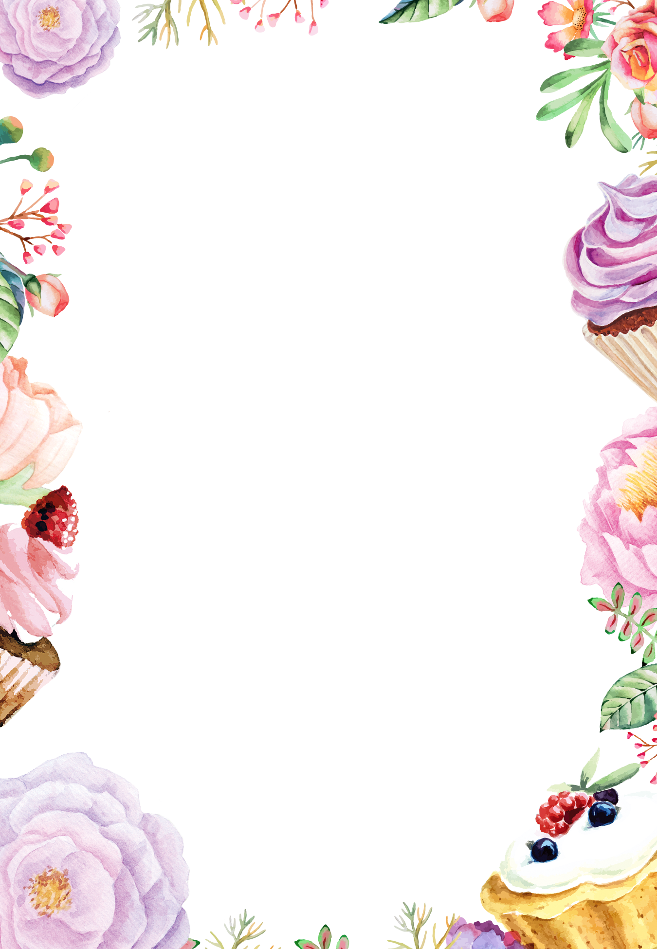 Download PNG image - Watercolor Flowers PNG Transparent 