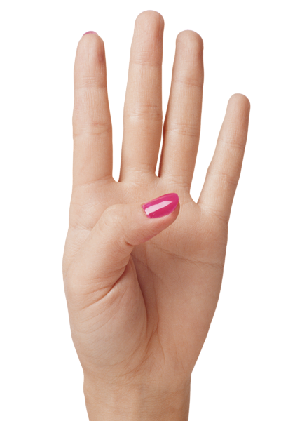 Download PNG image - Women Hand Showing Four Finger PNG 