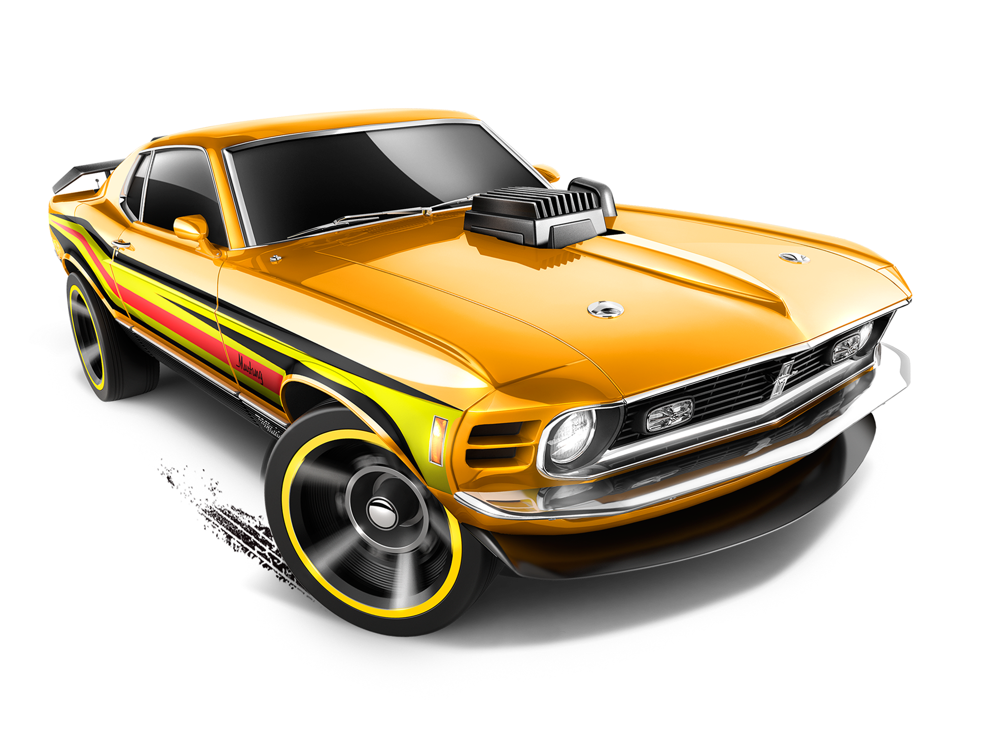 Download PNG image - Yellow Ford Mustang Transparent Background 