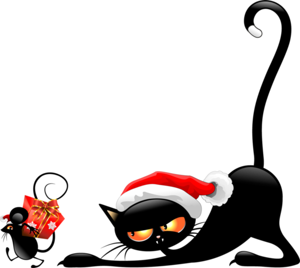 Download PNG image - Cat Christmas PNG Transparent Image 